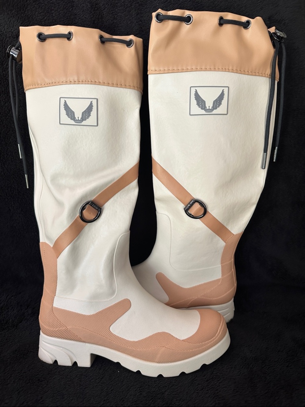 My Tribe Australian Waterproof Fashion Rubber Boots Womens Size 8 / 39 Beige